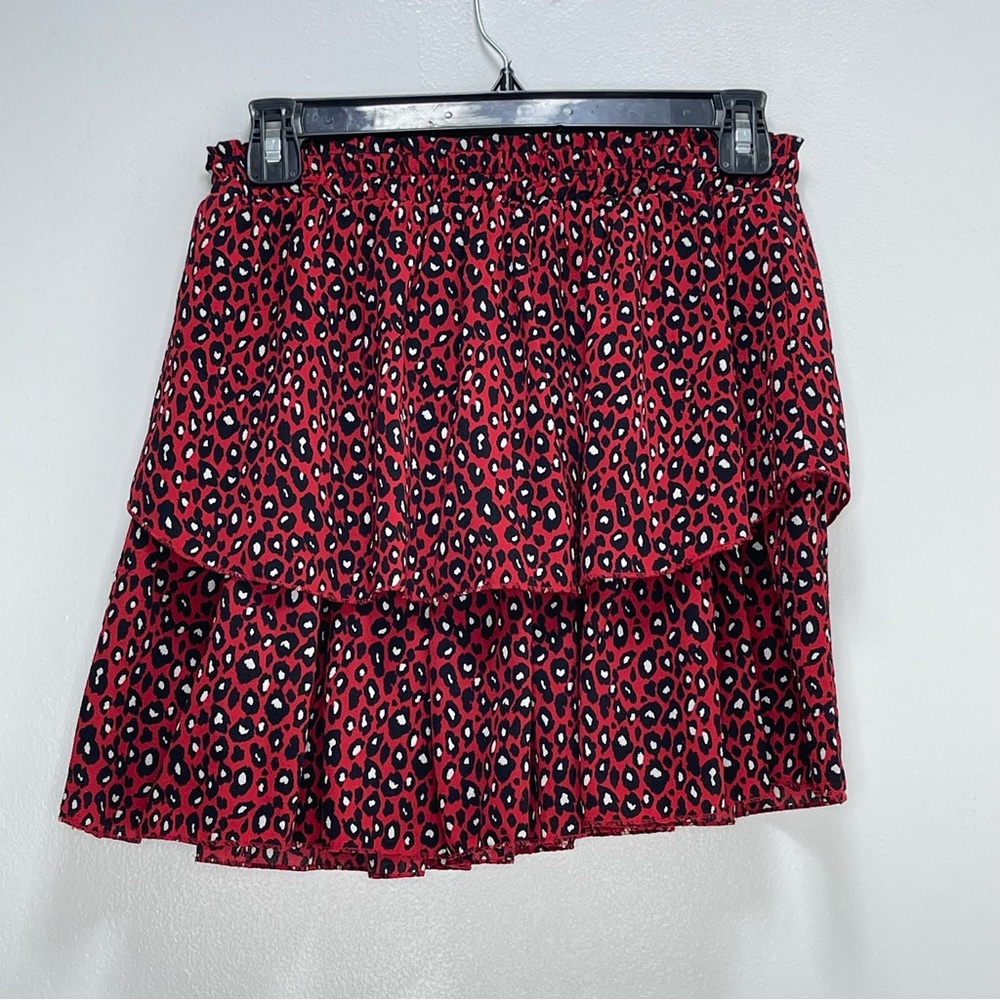 Italian Leopard print tiered skirt ruffle
